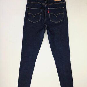 Levis Size 26X32 Womens 721 High Rise Skinny Blue Denim 5 Pocket Logo Tag Jeans